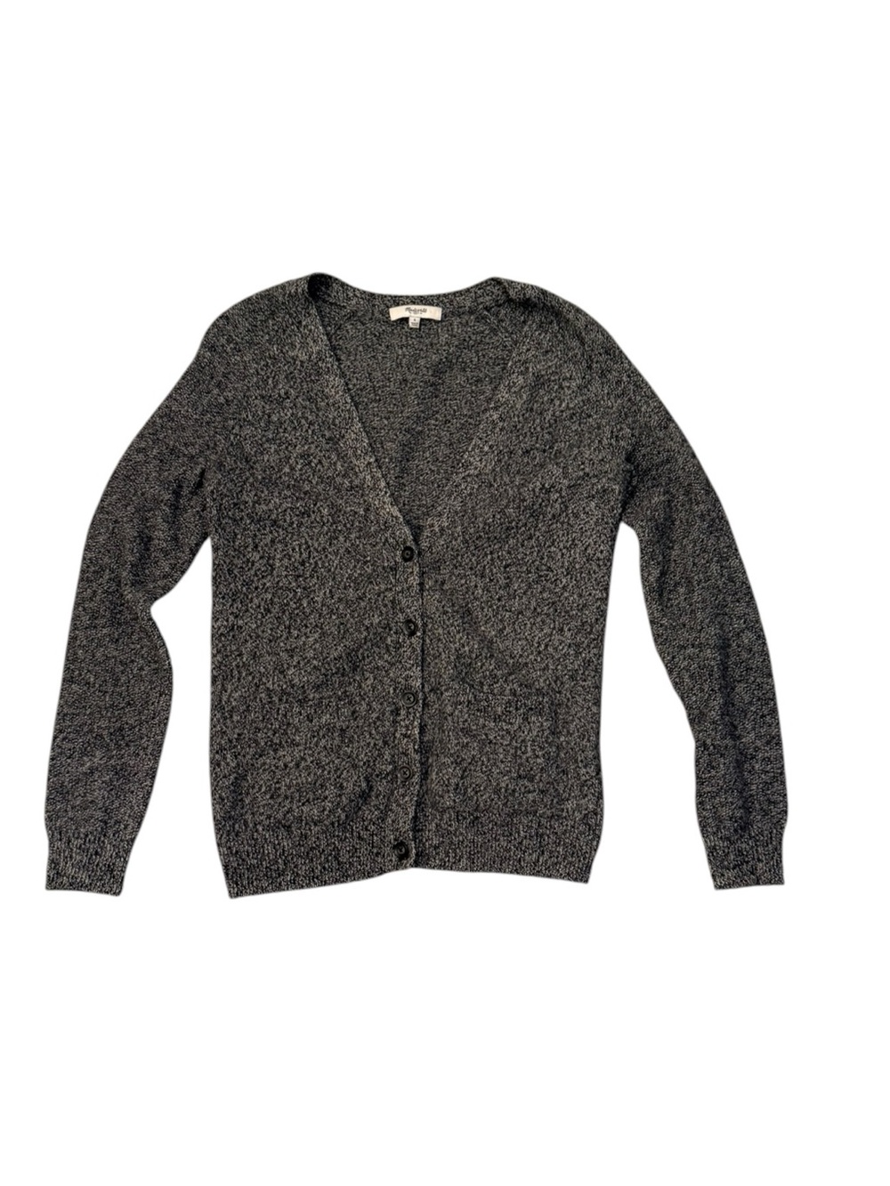Madewell Marled Merino Wool V-Neck Button Cardigan
